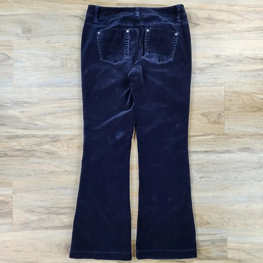 ☔️🔹️INC Bluish Black Velour Luxe Bootcut Pants Size 4/27 - Picture 4 of 13